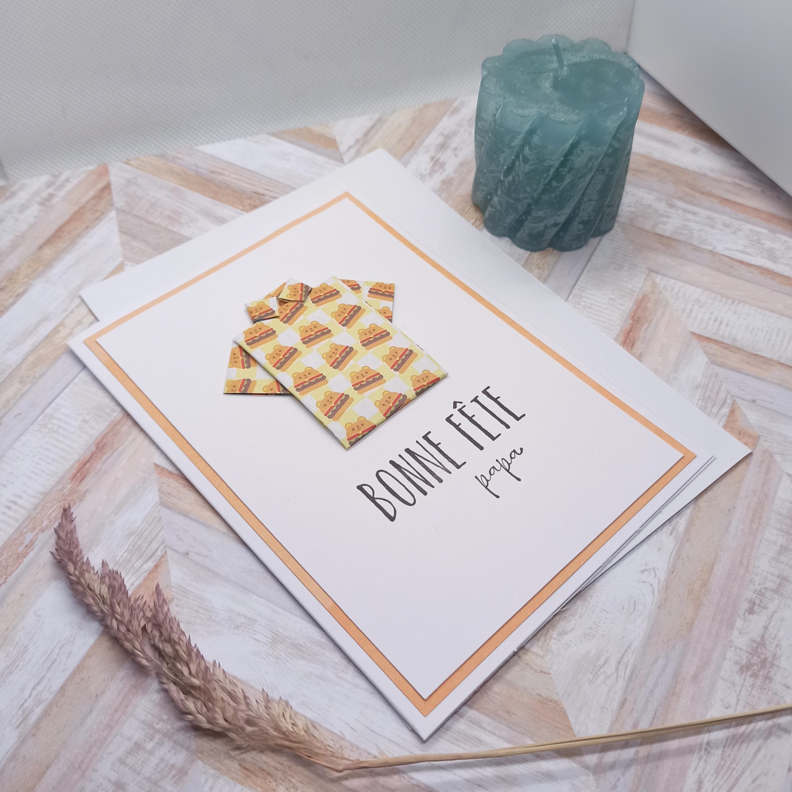 carte origami chemise fête des pères