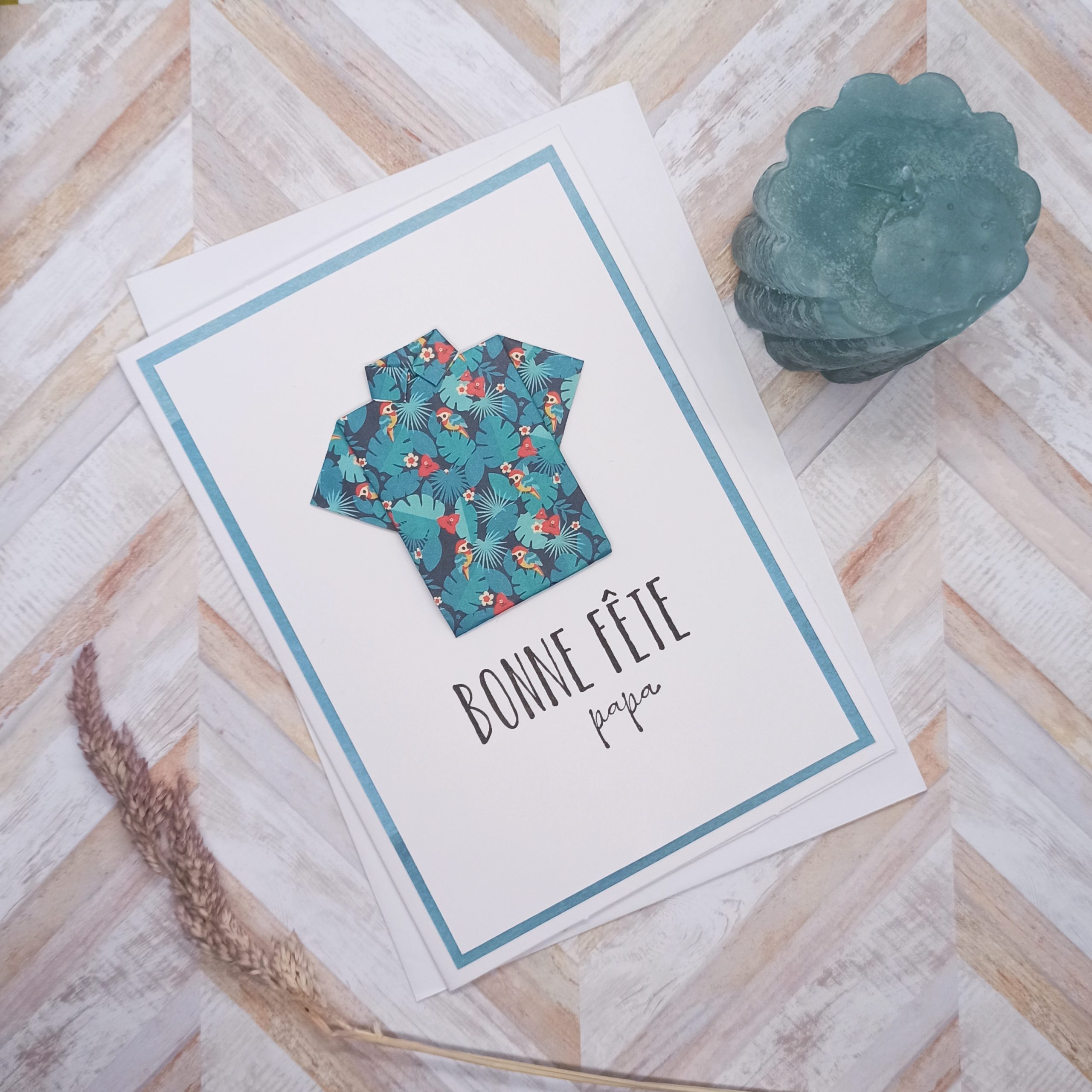 carte origami chemise fête des pères