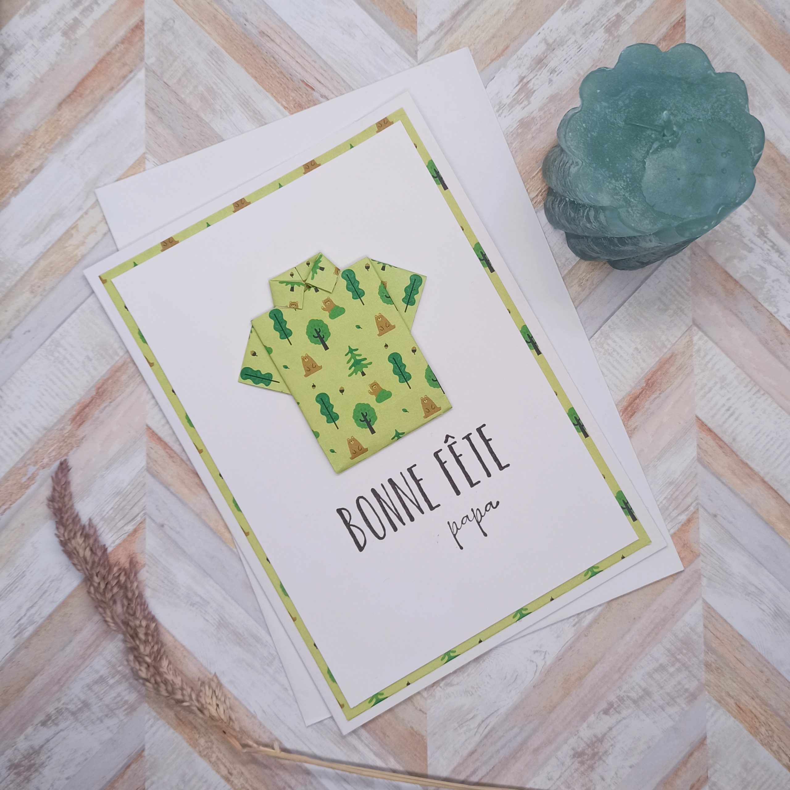 carte origami chemise fête des pères