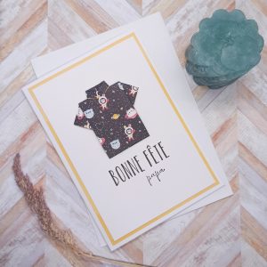 Carte origami Chemise – Fête des pères kawaii