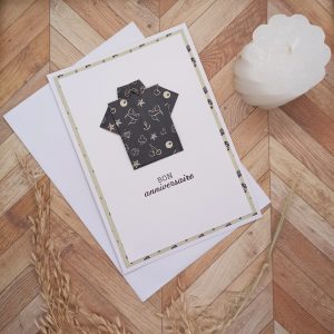 Carte origami Chemise – Bon anniversaire rock