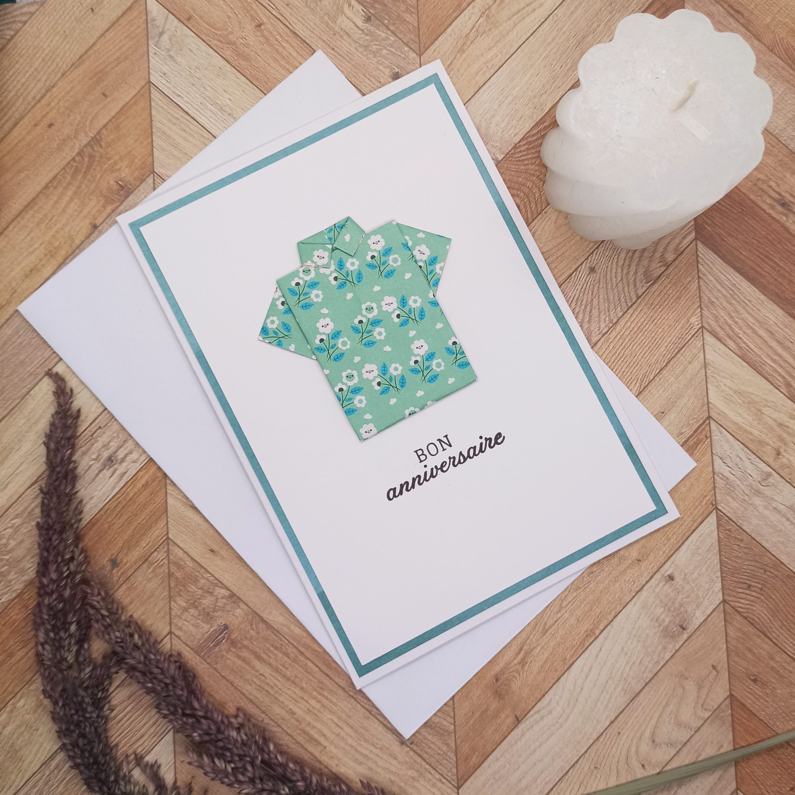 carte origami chemise bon anniversaire