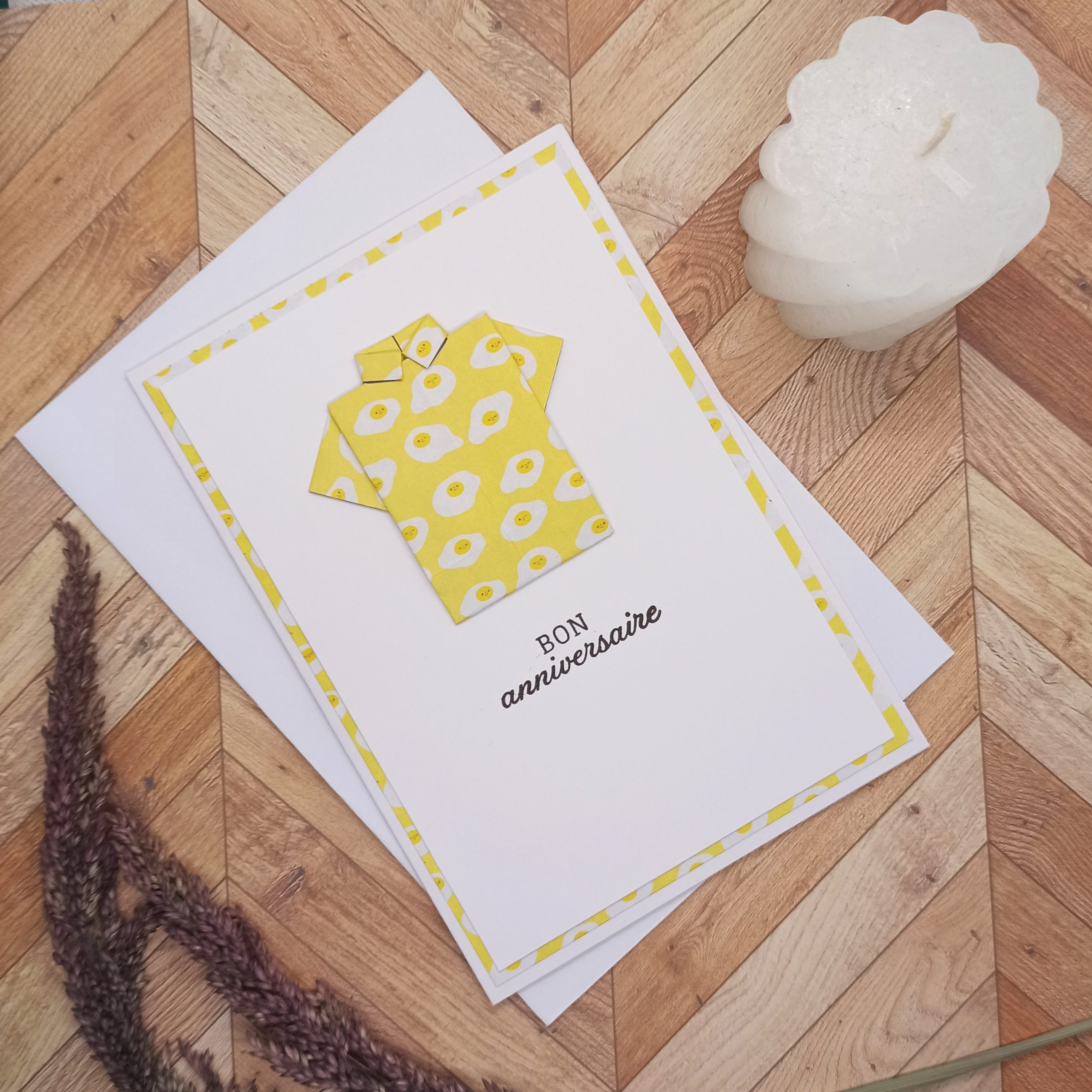 carte origami chemise bon anniversaire