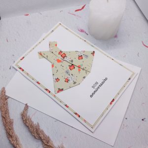 Carte origami Robe – Anniversaire