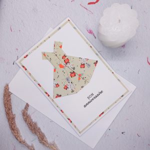 Carte origami Robe – Anniversaire