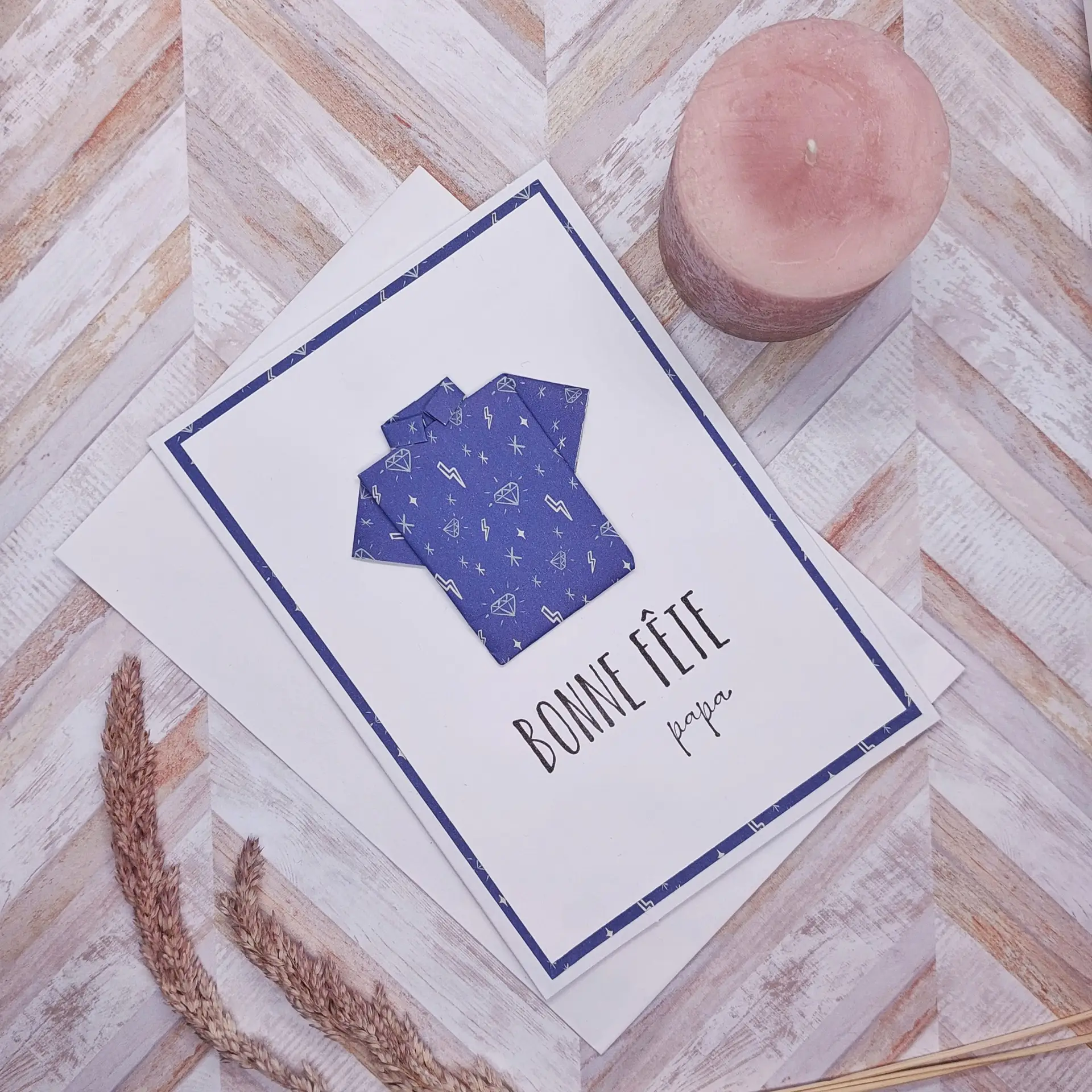 carte origami fête des pères rock