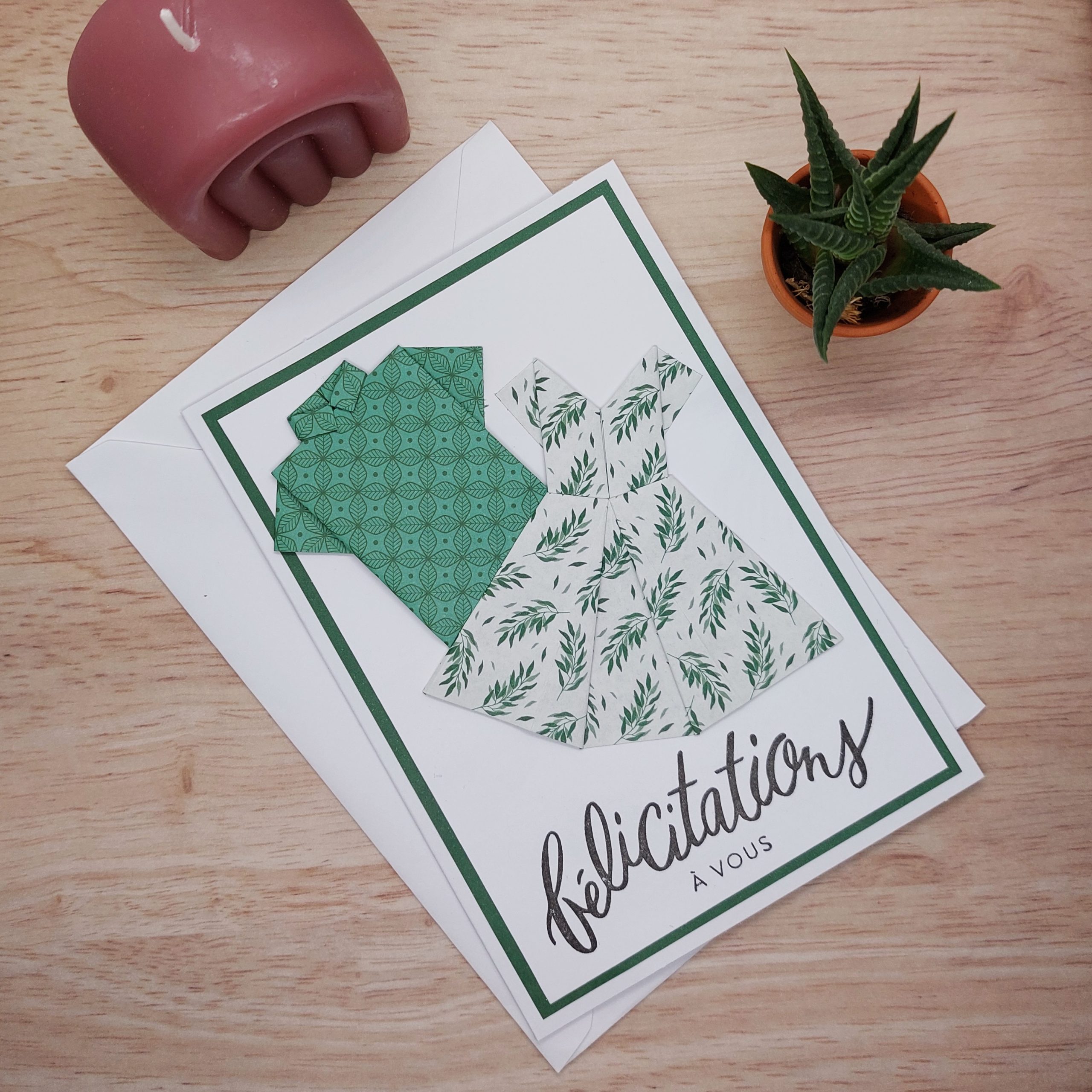 carte origami mariage