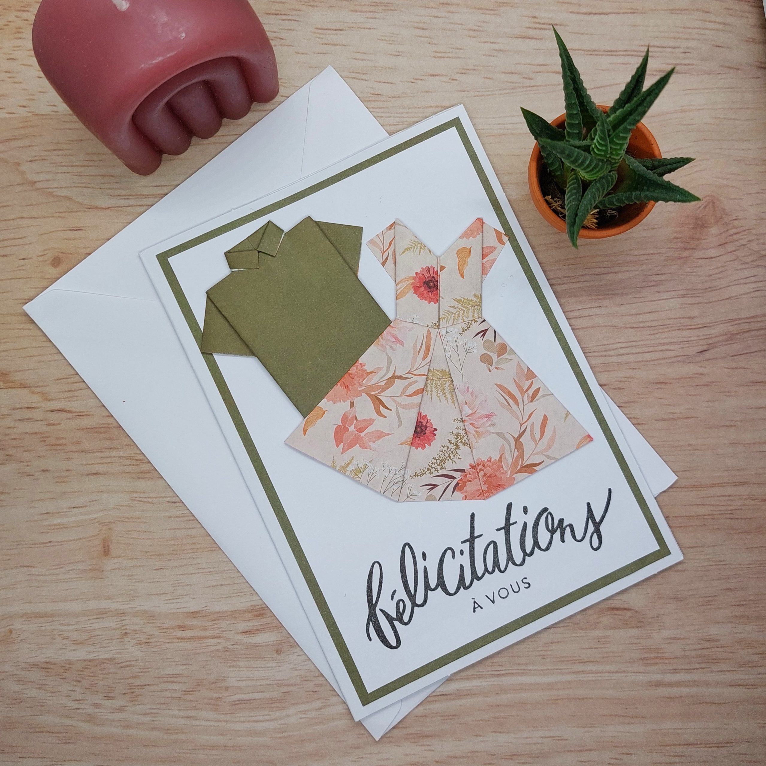 carte origami mariage