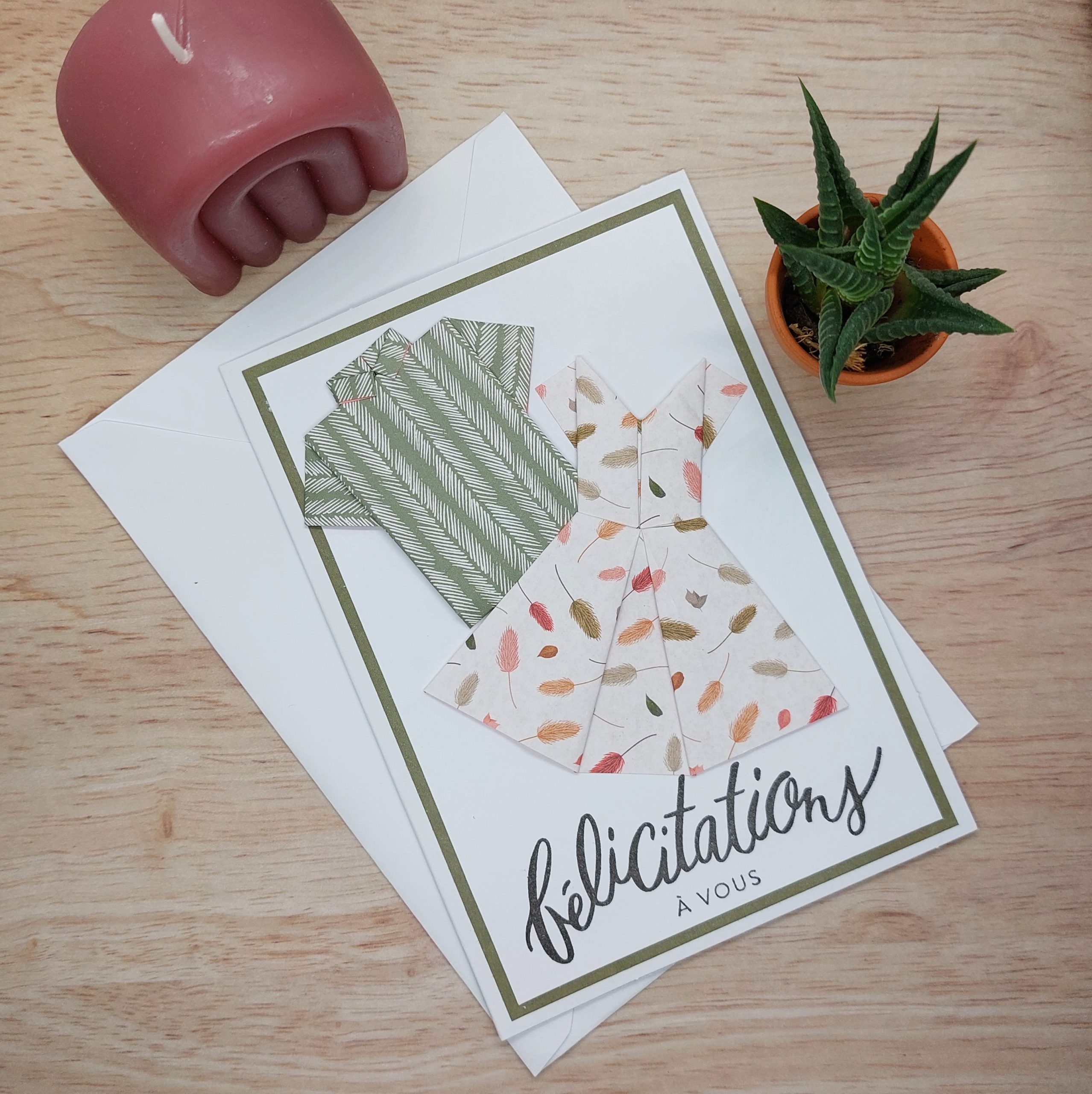 carte origami mariage