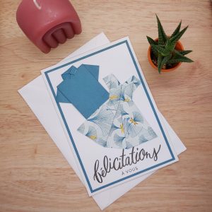 Carte origami Mariage Champêtre