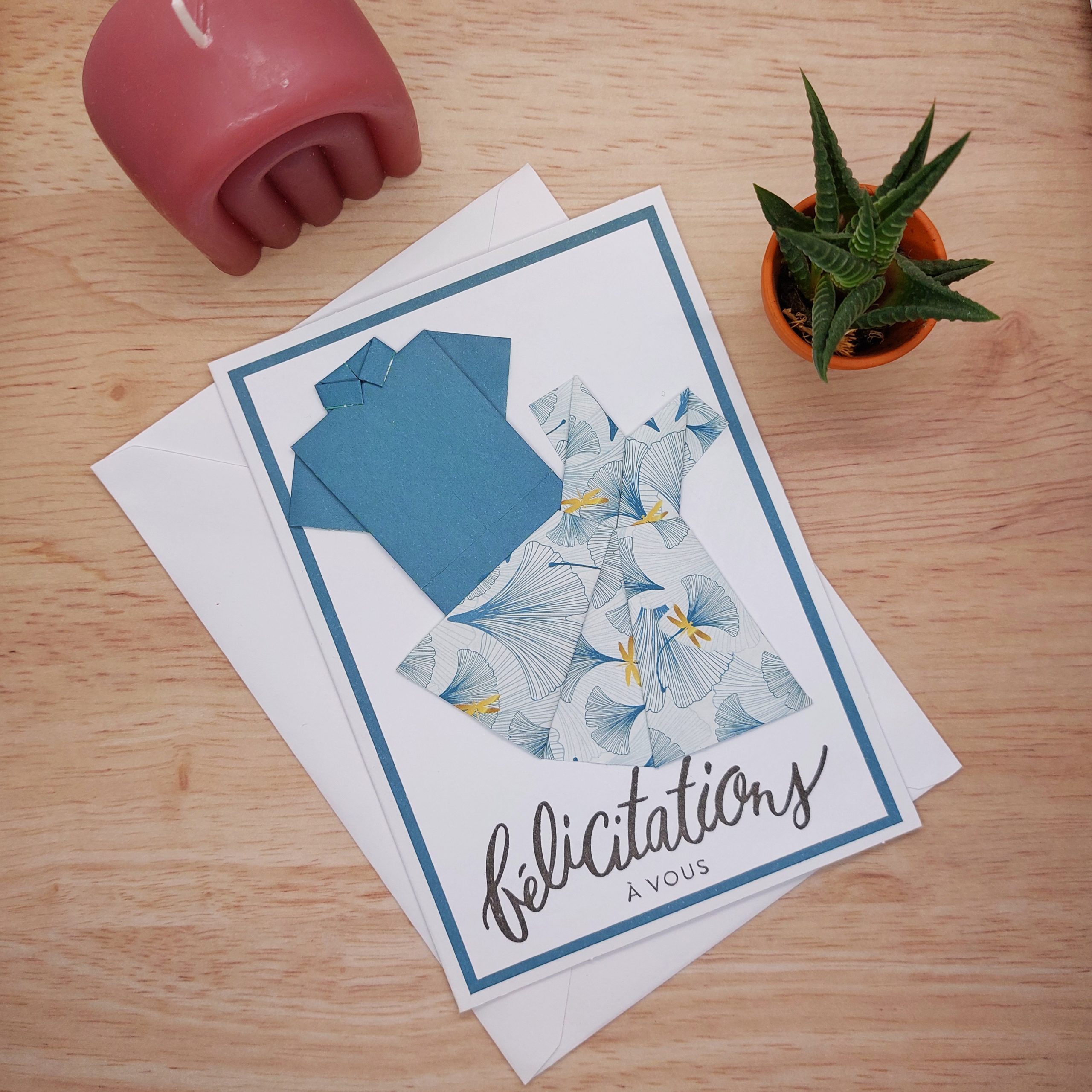 carte origami mariage