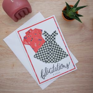 Carte origami Mariage Rock