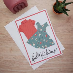 Carte origami Mariage Rock