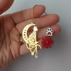 Marque-page bijou, Chat ~ par Lydie de Créalyd