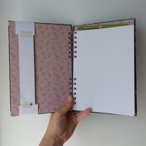 Carnet de dessin avec porte-crayon ~ Fleurs