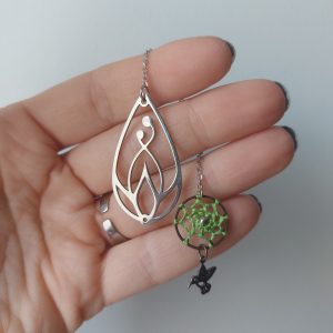 Marque-page bijou, Goutte fleurie ~ par Lydie de Créalyd