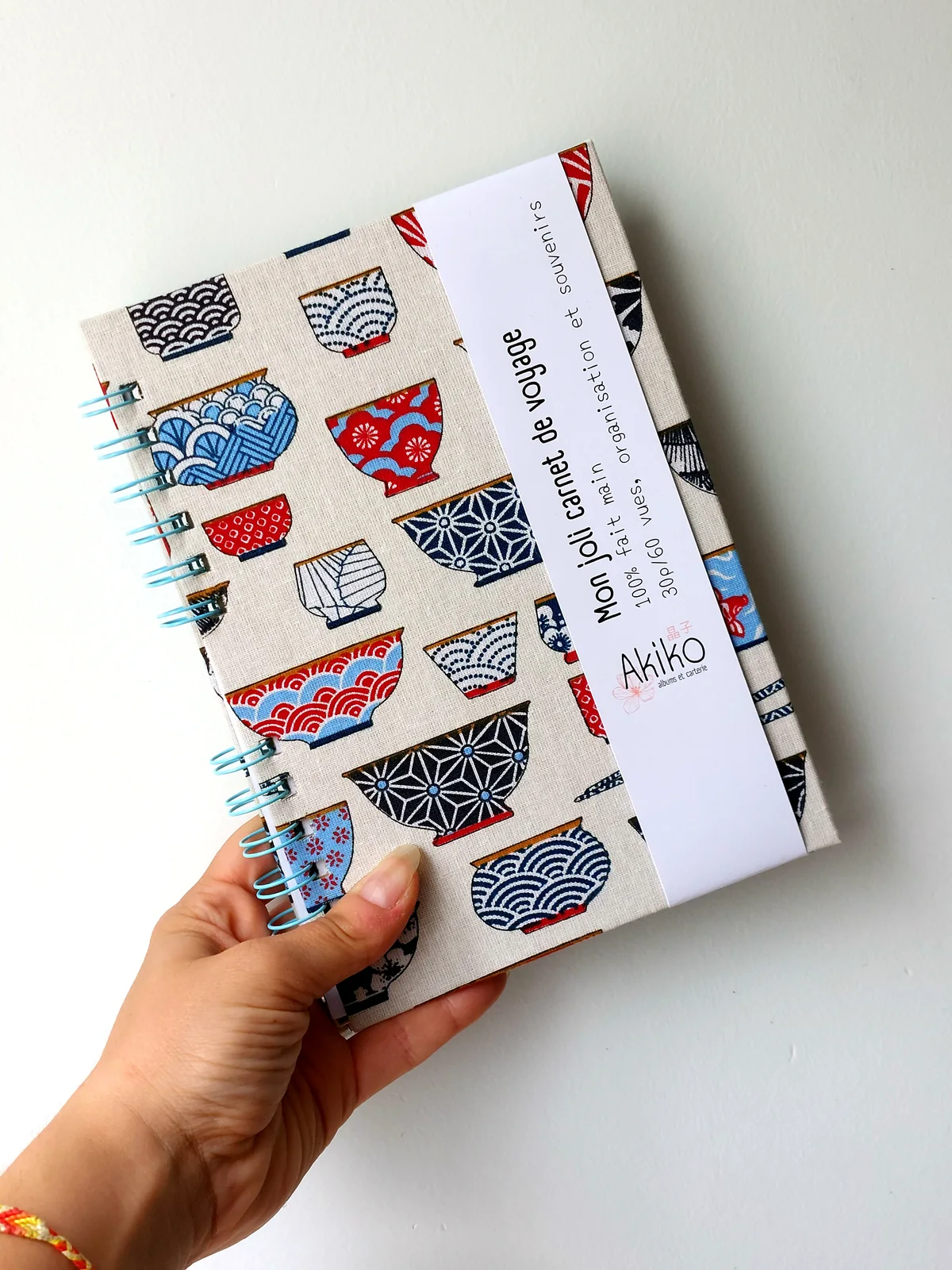 carnet de voyage fait main en bretagne tissu japonais bols